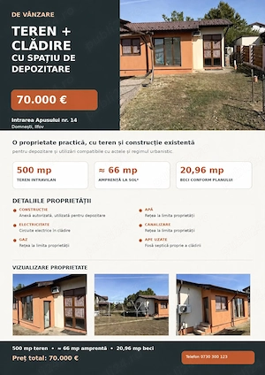 Teren 500mp, spatiu depozitare 2 cam 65mp, beci 21mp - imagine 5