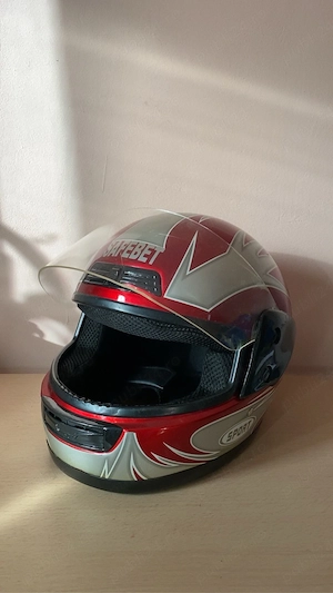 Cască moto Safebet roșie - imagine 3