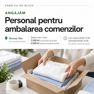 Angajăm personal pentru ambalarea comenzilor - Afumați