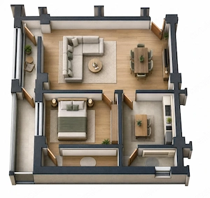 Apartament 2 camere open space Preajba - 0% comision la cumparare