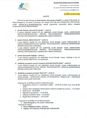 Organizam examen de titularizare pentru postul de invatatoare - imagine 2