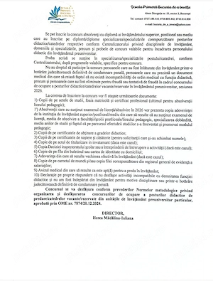 Organizam examen de titularizare pentru postul de invatatoare