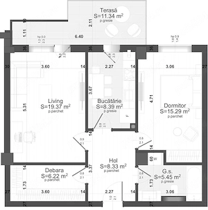 Apartament doua camere cu loc de parcare, bloc nou, zona Centrala - imagine 13