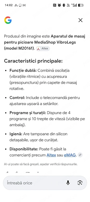 vand aparat masaj picioare