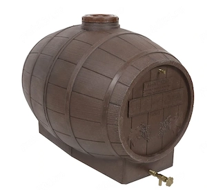Butoi plastic alimentar, pentru vin, cu capac, 300 litri, maro D 72 cm + canea si aerisitor