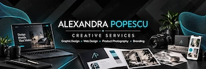 Realizez servicii creative pentru antreprenori, branduri și mici afaceri: