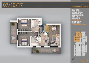 Apartament 3 Camere, 95 Mp, Pallady - Nicolae Teclu
