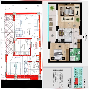 PROPRIETAR Apartament MAMAIA Nord 60 mp la 35m de plaja balcon parcare et 1 - imagine 10