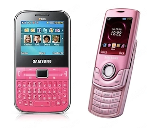 Lot 2 telefoane vechi Samsung roz (S3100 slide + C3222 Cht) - pentru piese   colecție