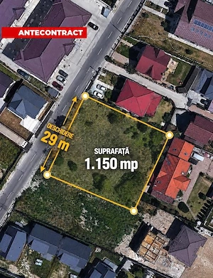 Teren intravilan Gavana Platou - 1150 mp, deschidere 29 m, Regim P+3+M