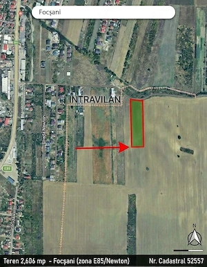 Teren 2.606 mp Focșani (zona E85   FAN Courier)   Acces Cale Privată, În Apropierea Intravilanului