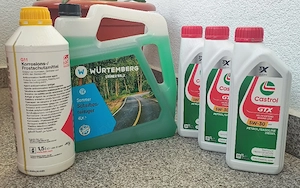 Ulei Castrol GTX RN17 3 buc | Antigel Galben Febi 1.5 litri | Lichid Parbriz Parfumat Wurtemberg