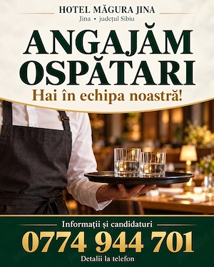 Hotel Magura Jina angajeaza ospatari .