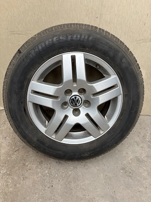Set 4 Jante aliaj originale VW 6Jx15 ET38 + anvelope pentru Golf 4/Bora - imagine 3