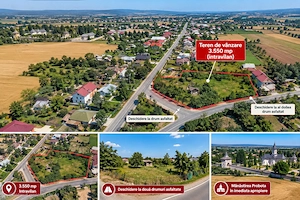 Teren intravilan de vanzare 3550 MP cu deschidere la doua drumuri asfaltate - Zona Manastirii Probot - imagine 2