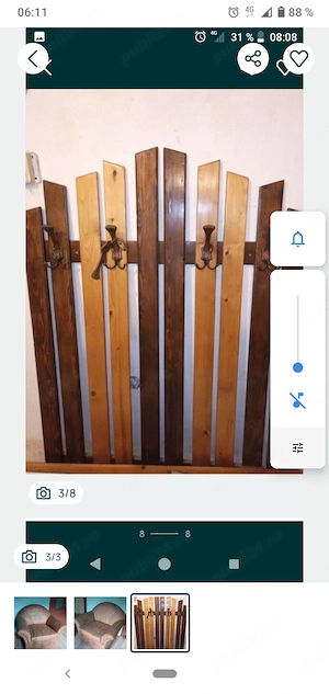 Cuier lemn de brad făcut manual