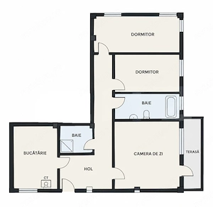 Apartament 3 camere, 89 mp, decomandat, parcare subterană – Borhanci - imagine 7