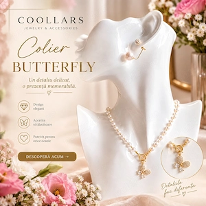   COLIER BUTTERFLY    Un detaliu delicat care transformă orice ținută într-o apariție memorabilă. 