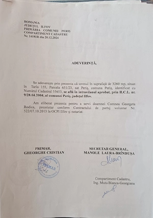 Vând Vând teren 3.260 mp în Periș, Ilfov   ideal casă sau investiție - imagine 1