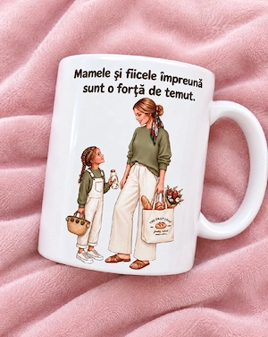 Cana mamă fiică  nouă +breloc gratuit 