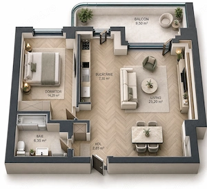 Apartament 2 CAMERE CU BALCON, Pipera| Ansamblu NOU | OFERTĂ octombrie (Fara comision) - imagine 2