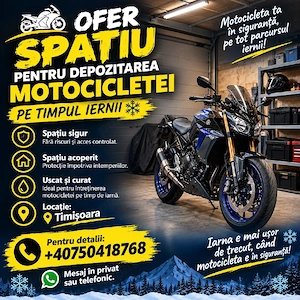inchiriez spatiu ,  hala , garajpentru depozitarea motocicletei pe timpul iernii   Timișoara!