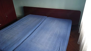 Vând pat dormitor 180x200 cu 2 saltele