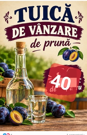 Tuica de pruna  de 54 grade