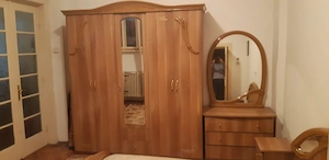 Set dormitor complet (Pat 160x200 + Dulap + Comodă + Oglinda + 2 Noptiere)