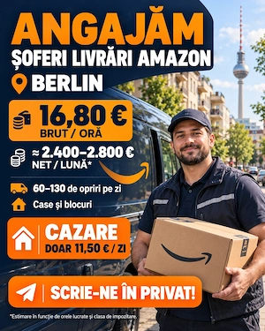 Angajăm curieri pentru livrări Amazon   Berlin, Germania