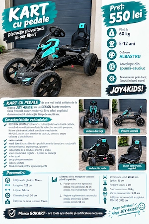 Kart cu pedale pentru copii 