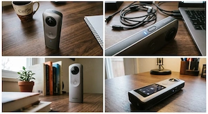 Cameră 360 Grade Ricoh Theta X   Vârf de gamă, ecran tactil, 5.7K, stare impecabilă