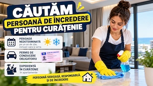Angajam personal pentru curatenie in Constanta - Permis cat. B Necesar