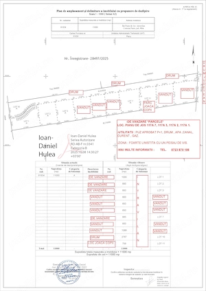 Teren pentru "construire" cu puz aprobat de vanzare
