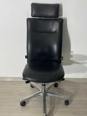 3 Buc. Scaun Birou din Piele Naturală; Scaune Role și Reglaj Înălțime; Mobilier Office