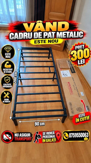 Vând Cadru De Pat Metalic 90 X 200