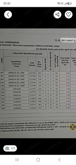 Vând terenuri agricole arabile   Mehedinți