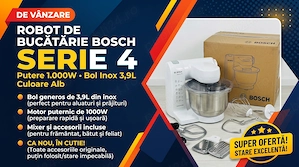 Robot de bucătărie Bosch Serie 4 MUM5 1000W, bol inox 3.9L   ca nou
