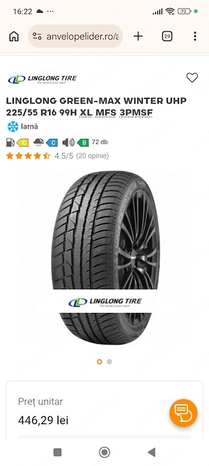 225 55 R16 cauciucuri de iarna noi 