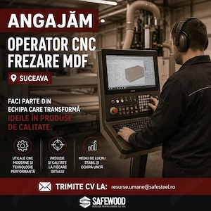 Echipa SafeWood caută coleg ă pentru postul de Operator CNC frezare MDF - Suceava 