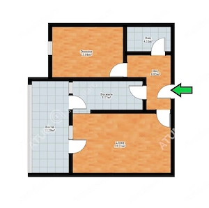 Apartament 2 camere balcon loc parcare subteran Kogalniceanu Sibiu - imagine 7