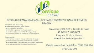Cautam Operator Curatenie pentru Brasov; sala de fitness