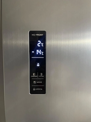 TESLA Frigider side-by-side 442L, Clasa F, Total No Frost, Display LED, H 177cm, Inox