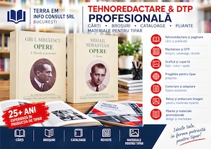 Tehnoredactare carte, DTP, machetare și pregătire pentru tipar, cărți, broșuri, pliante, afișe