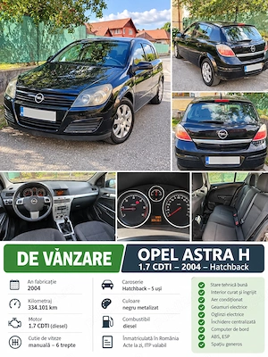Opel astra h stare bună fără rugina, vopsea cu urme vizibile de imbatranire - imagine 1