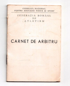 carnet de arbitru federatia romana de atletism oficiala originala stampilata veche vintage completat