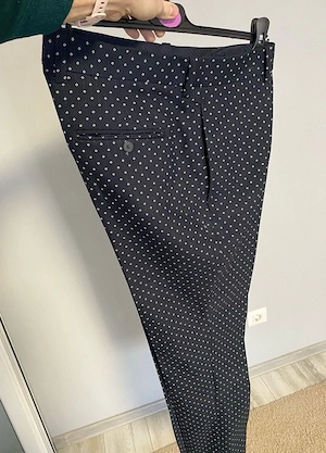 Pantaloni de barbati H&M  slim fit, mar 34 36, bleumarin cu model romb