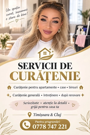 Curățenie la domiciliu, întreținere și după renovare   Timișoara