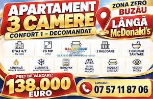 Vanzare apartament 3 camere zona MC DONALDS