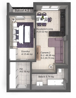 Copou - Aleea Sadoveanu - Apartament cu doua camere, mobilat si utilat - imagine 6